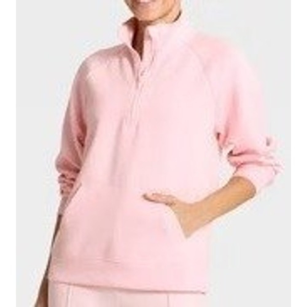 All in Motion Light Pink 1/2 Zip Fleece Pullover Small Preppy Coquette